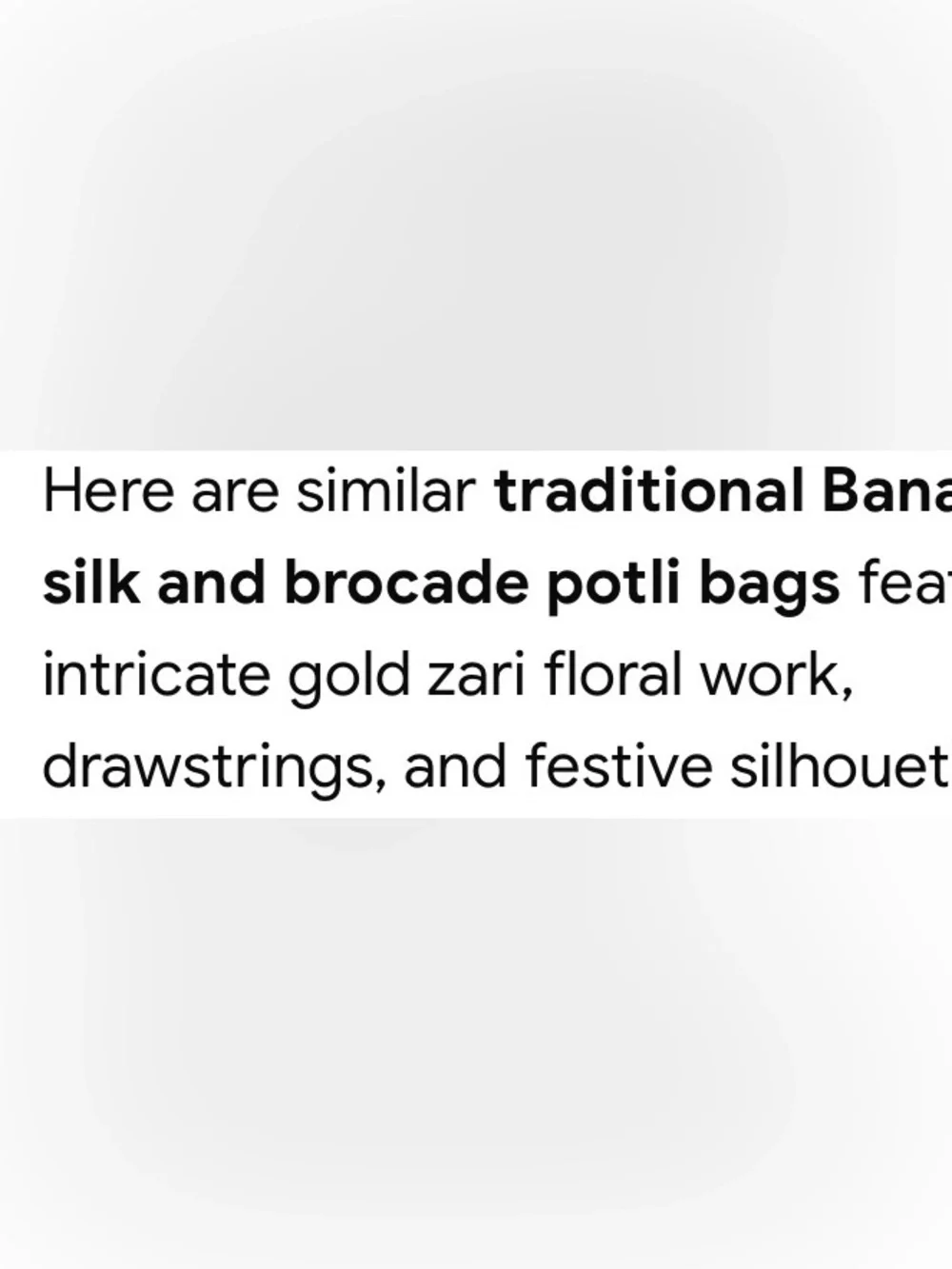 Here are similar traditional Bana silk and brocade potli bag